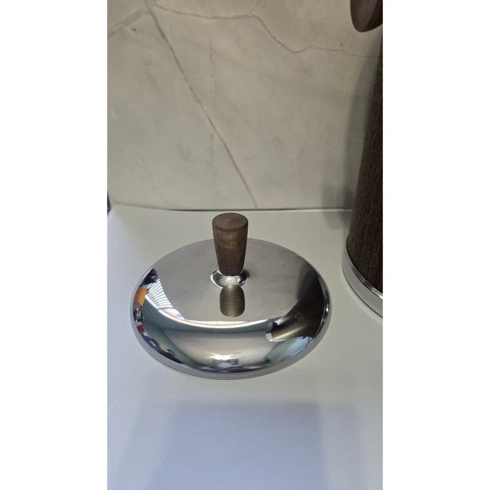Vintage MCM Kromex Ice Bucket With Lid Brown 11